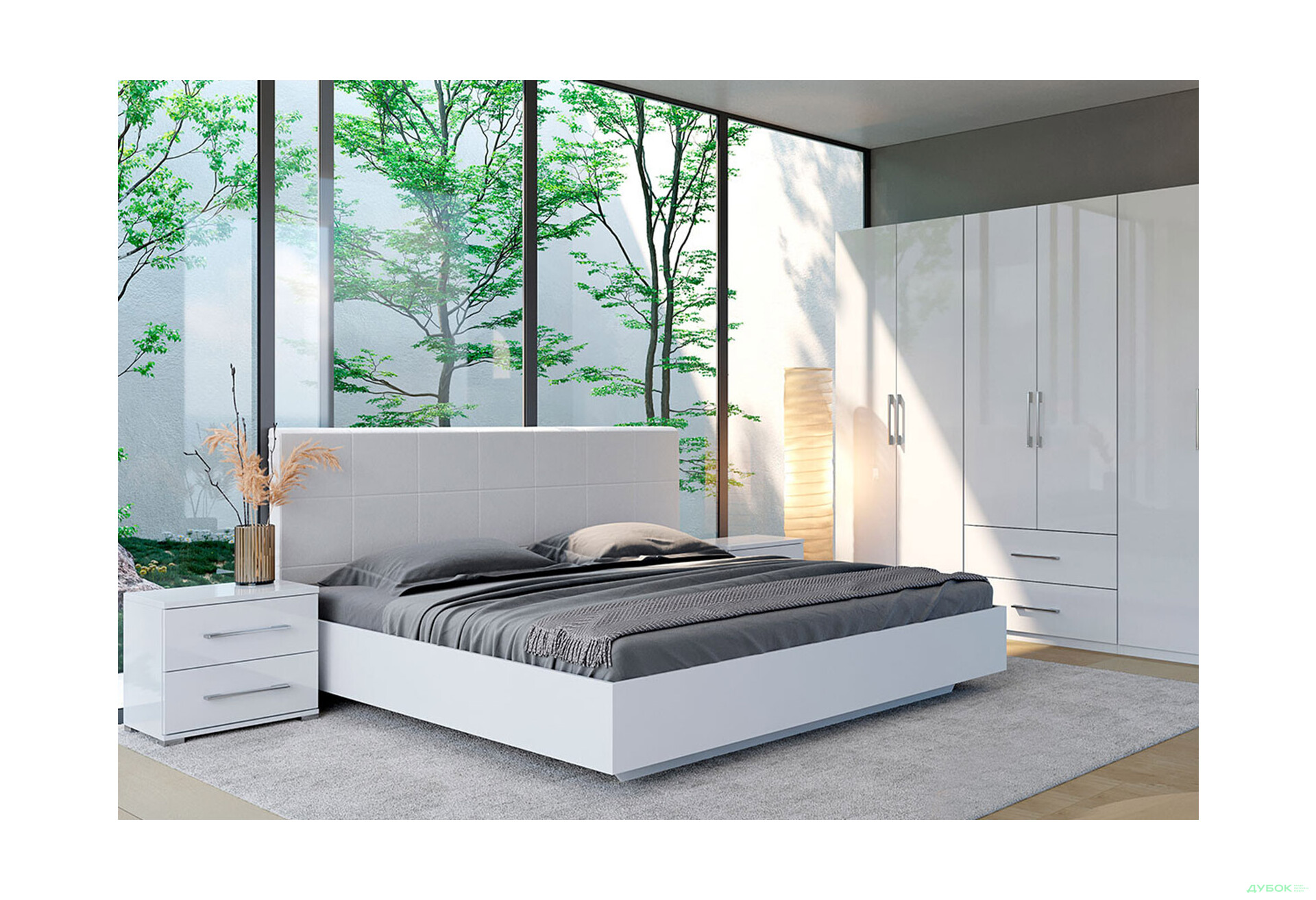 Ліжко MiroMark Фемілі (без вкладу) 180х200 см, біле - Зображення 2 Зображення 2 - Ліжко MiroMark Фемілі (без вкладу) 180х200 см, біле