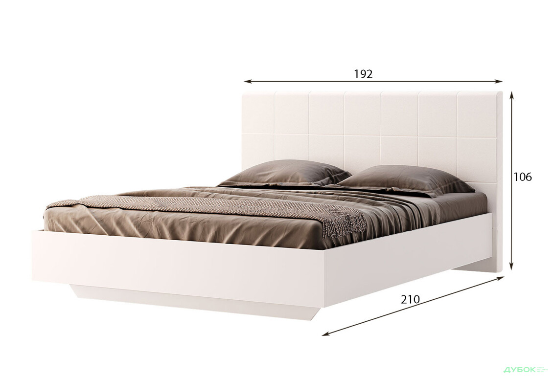 Ліжко MiroMark Фемілі (без вкладу) 180х200 см, біле - Зображення 3 Зображення 3 - Ліжко MiroMark Фемілі (без вкладу) 180х200 см, біле