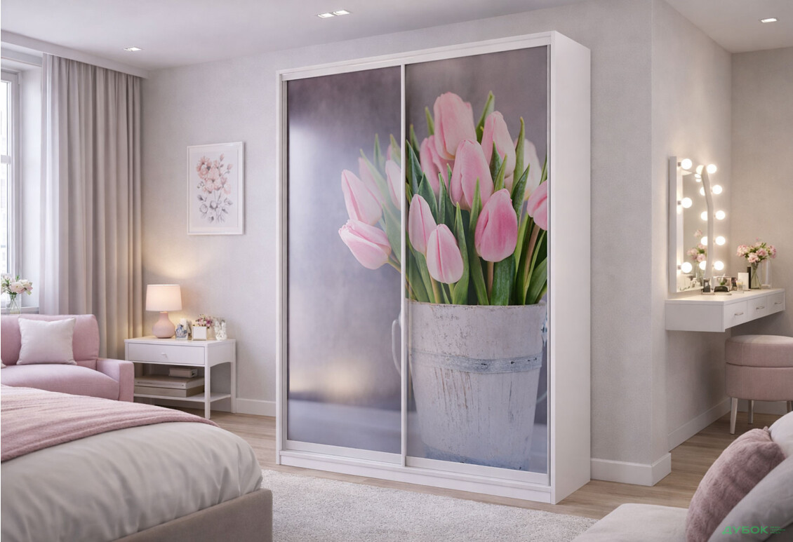 Зображення 2 - Шафа-купе Київський стандарт 2-дверна з фотодруком 130x240x60 см