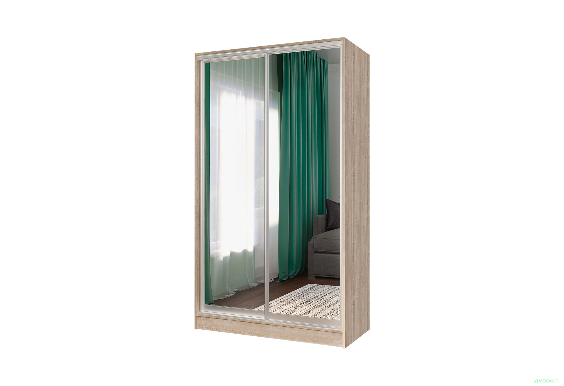 Шкаф-купе Киевский стандарт 2-дверный с зеркалами 100x240x60 см - Изображение 1 Изображение 1 - Шкаф-купе Киевский стандарт 2-дверный с зеркалами 100x240x60 см