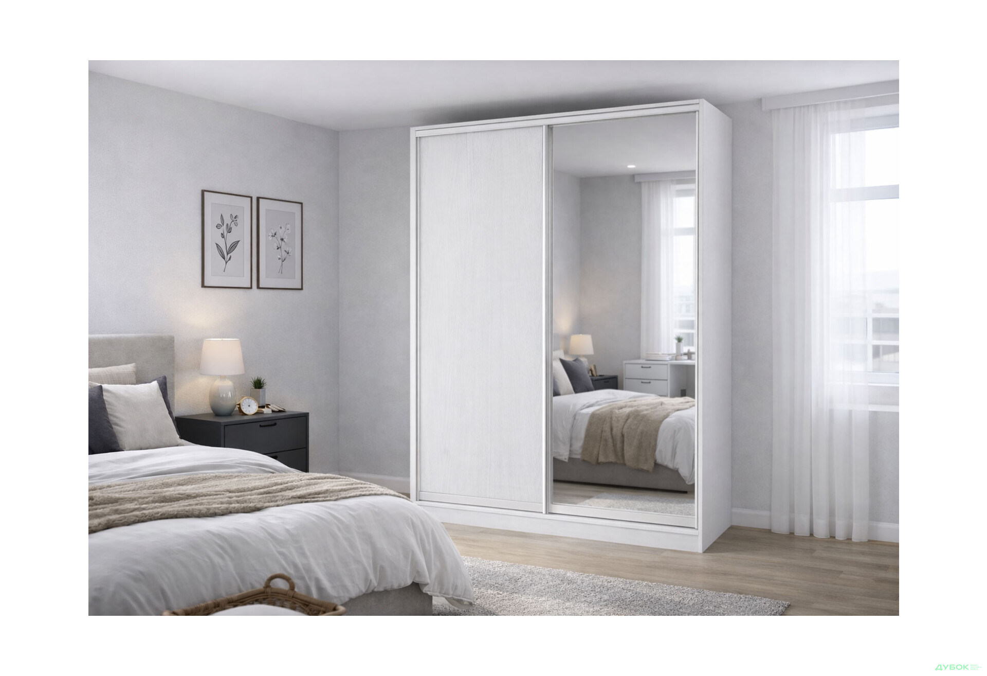 Изображение 2 - Шкаф-купе Киевский стандарт 2-дверный с зеркалом 160x240x60 см