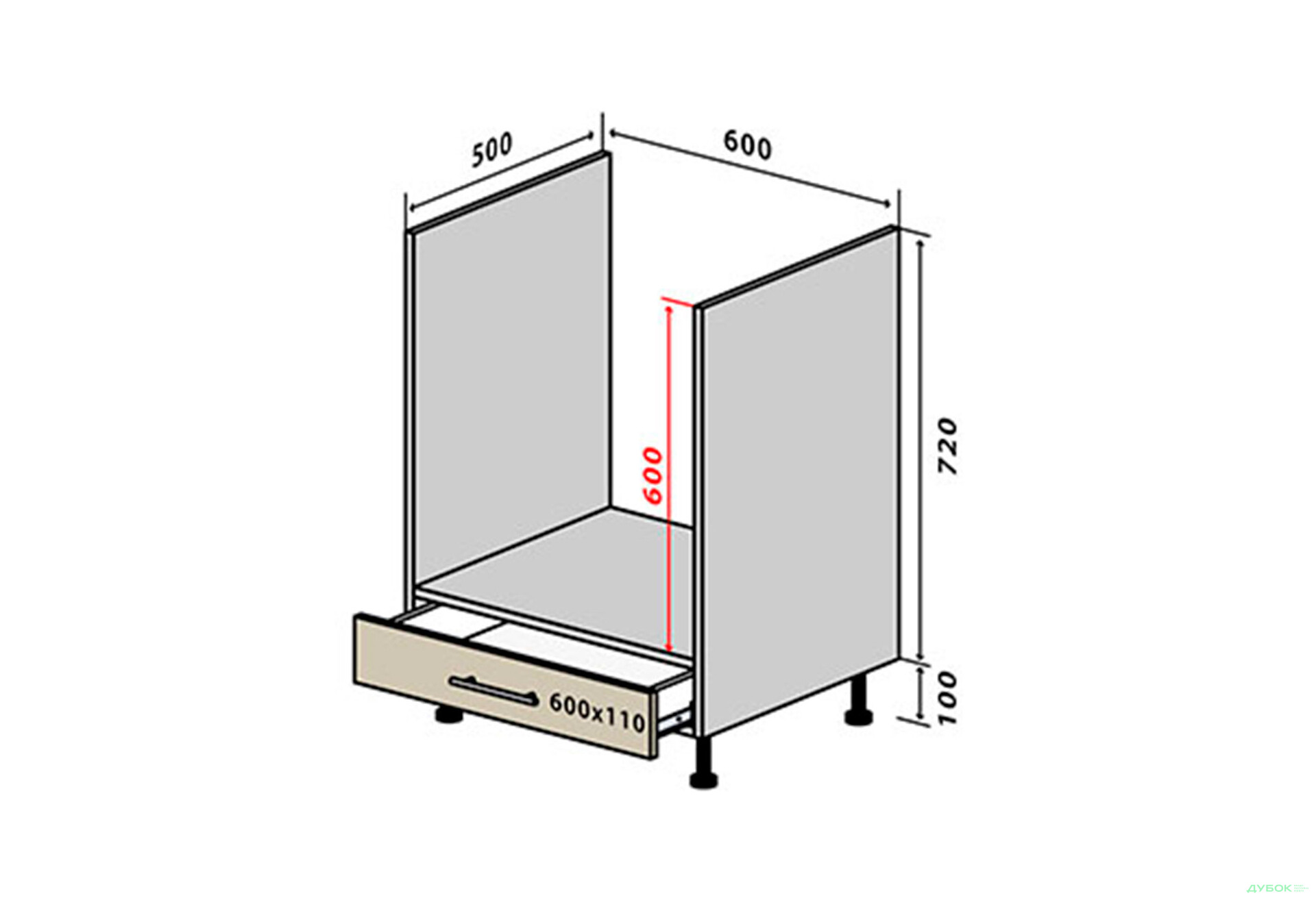 Зображення 1 - Н12 Тумба для духовки 1Ш New Верона Люкс VIP-master
