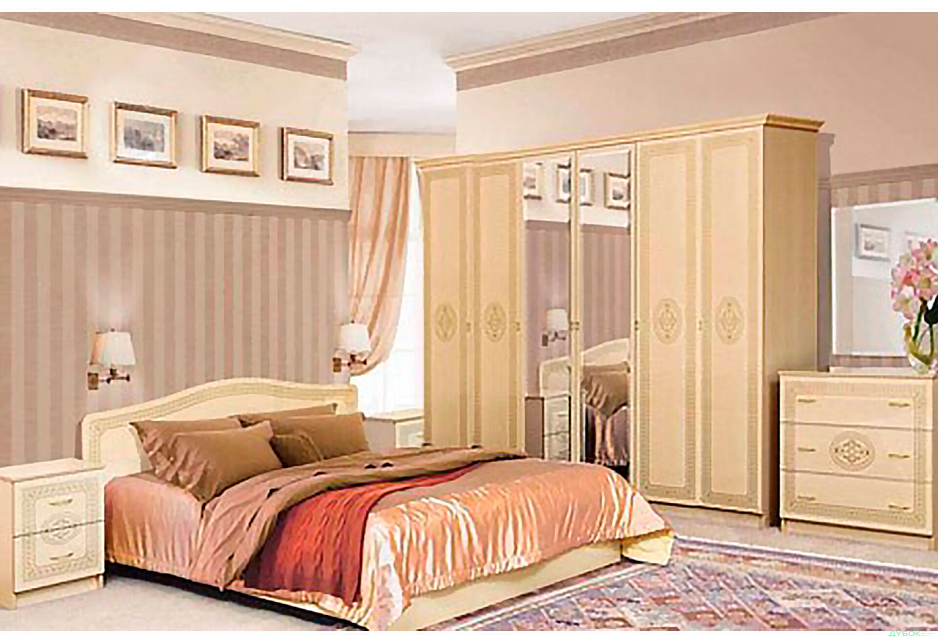 Фото 1 - Спальня Флоренція Комплект 6Д Світ Меблів
