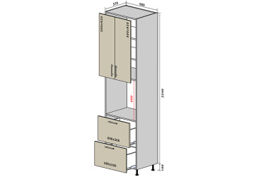Н21 Пенал 2Д2Ш 234 New Интерно Глянец/ Interno Gloss Вип-Мастер