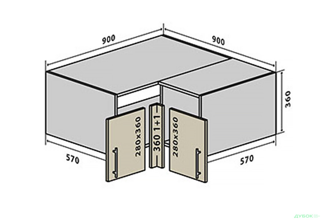 В80 Тумба кутова 90 Інтерно Люкс / Interno Luxe VIP-master - Зображення 1 Зображення 1 - В80 Тумба кутова 90 Інтерно Люкс / Interno Luxe VIP-master