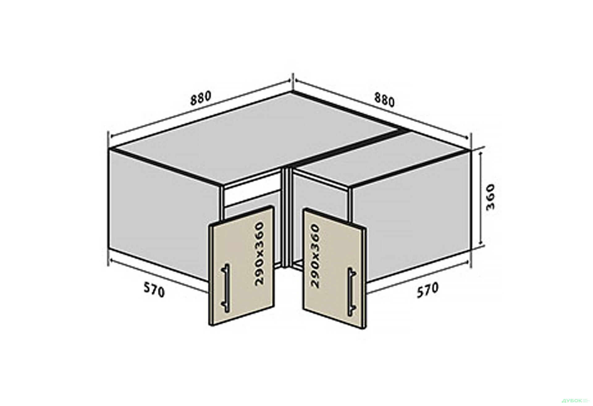 Зображення 1 - В80 Тумба кутова 88 Грація VIP-master