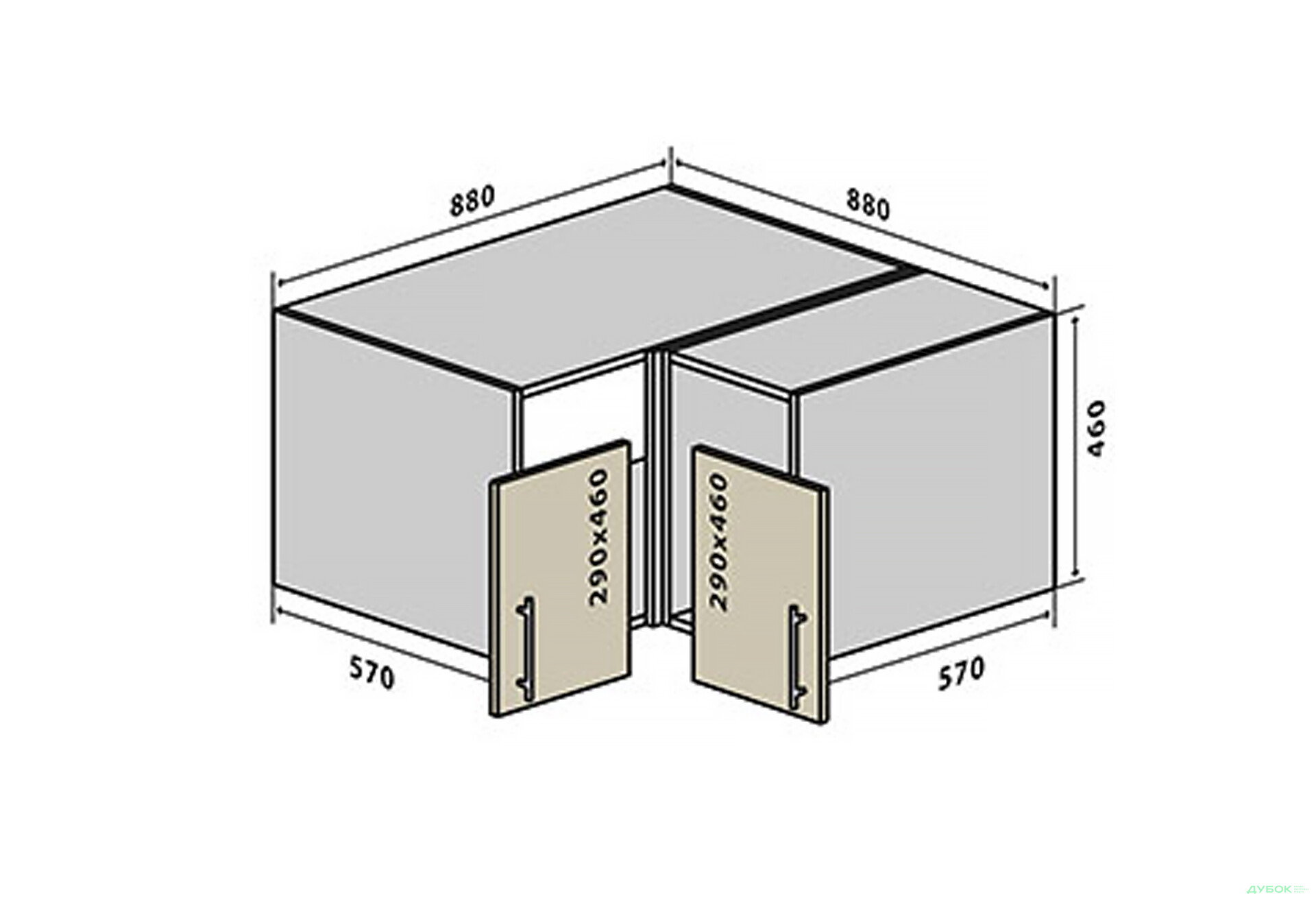 Зображення 1 - В82 Тумба кутова 88 МоДа Мат / MoDa Matt VIP-master