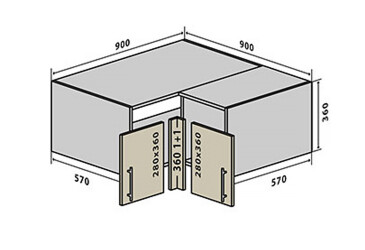 В80 Тумба угловая 90 МоДа Мат Люкс / MoDa Matt Luxe Вип-Мастер