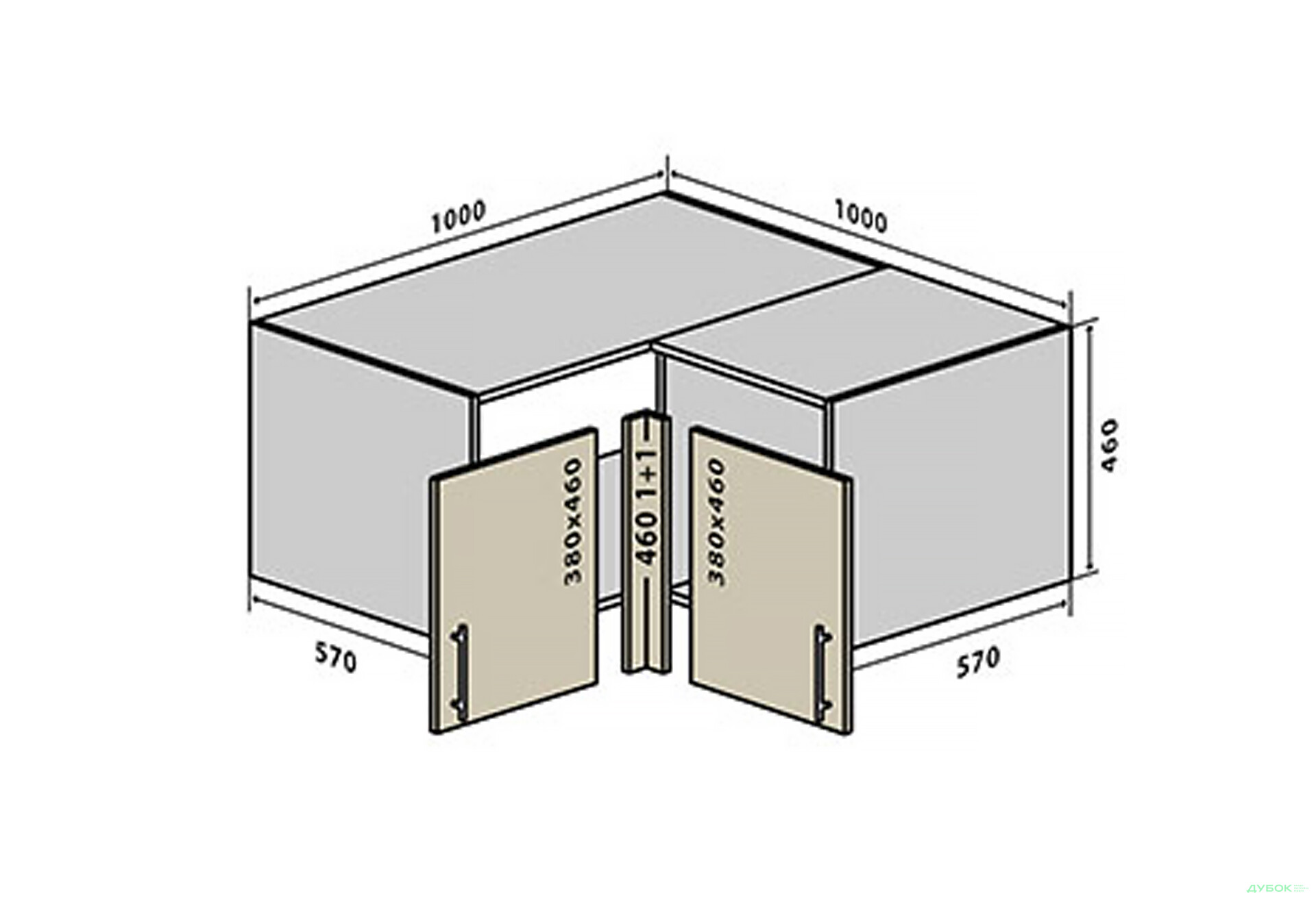Зображення 1 - В83 Тумба кутова 100 МоДа Мат Люкс / MoDa Matt Luxe VIP-master