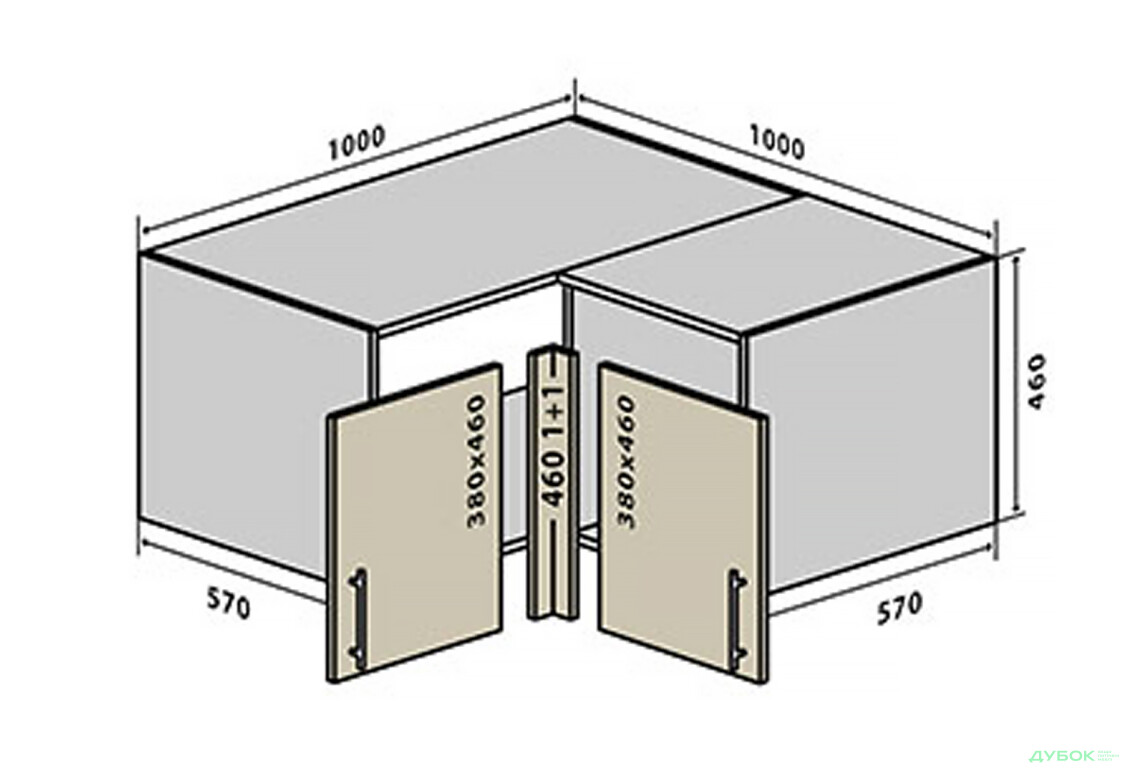 В83 Тумба кутова 100 МоДа Мат Люкс / MoDa Matt Luxe VIP-master