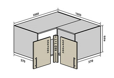 В83 Тумба кутова 100 Флет Люкс VIP-master
