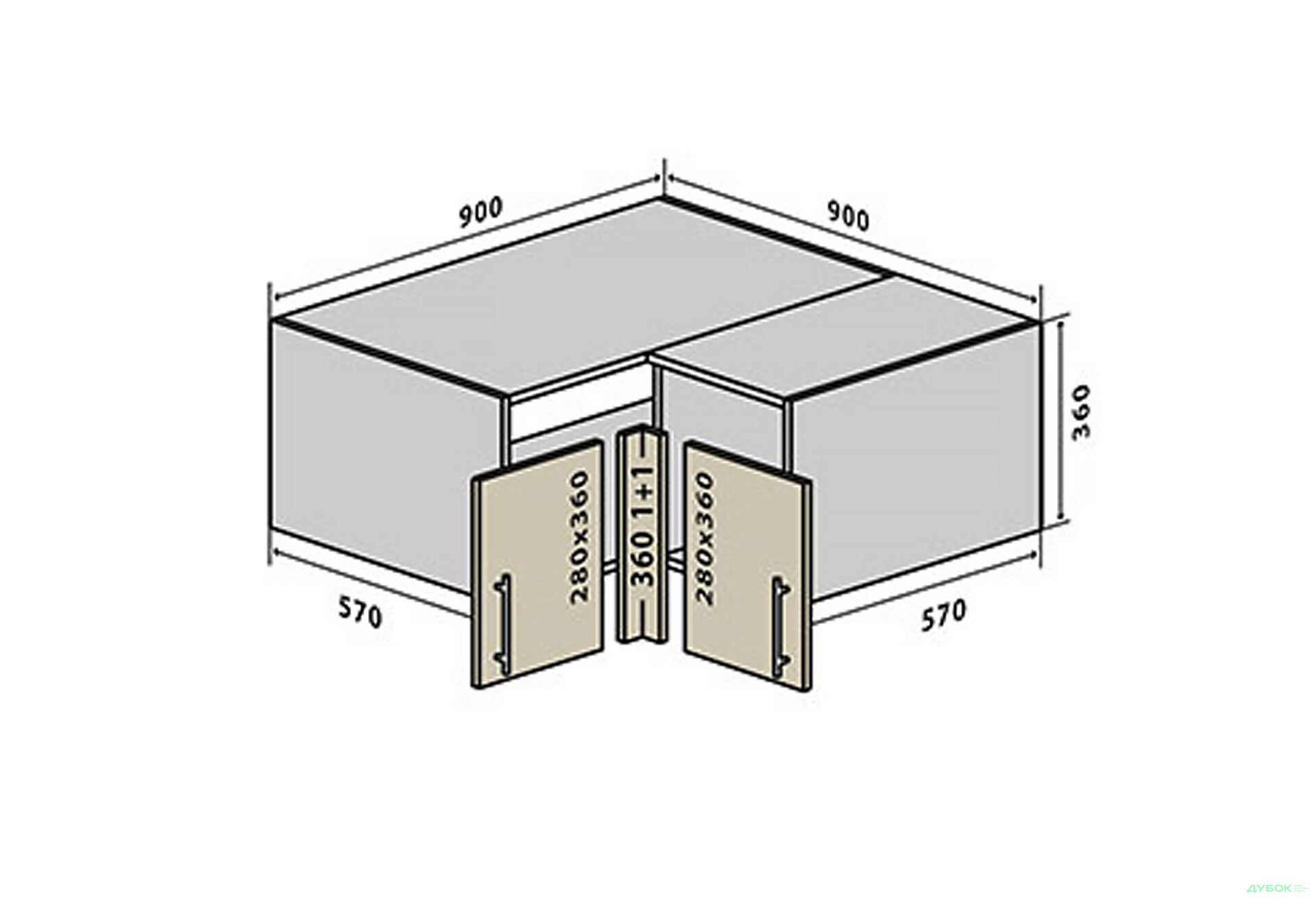 В80 Тумба кутова 90 Верона Люкс VIP-master - Зображення 1 Зображення 1 - В80 Тумба кутова 90 Верона Люкс VIP-master