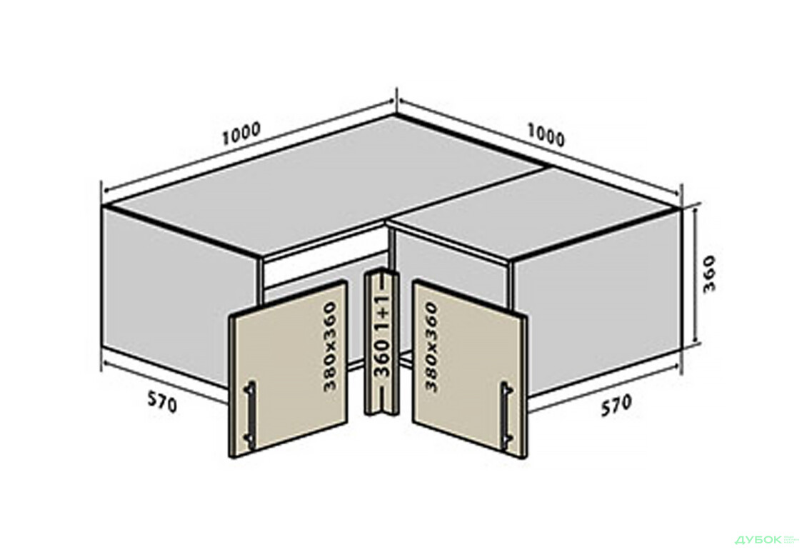 В81 Тумба кутова 100 Парма Декор Люкс VIP-master - Зображення 1 Зображення 1 - В81 Тумба кутова 100 Парма Декор Люкс VIP-master