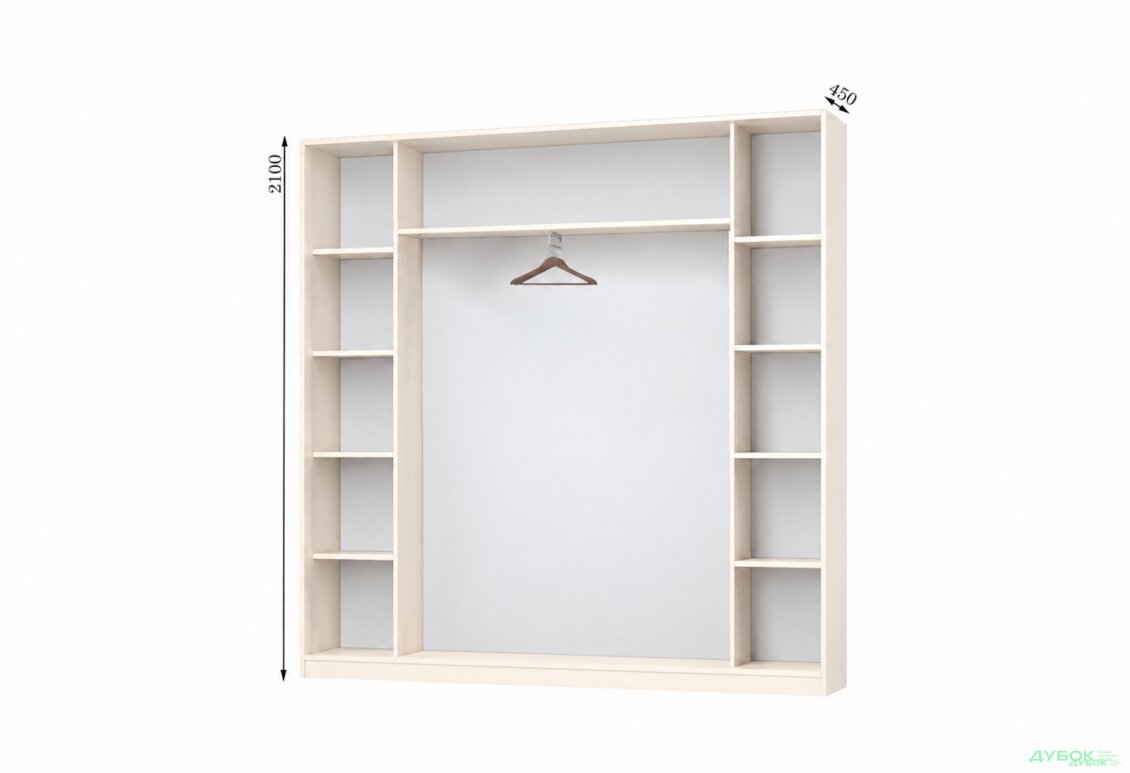 Корпус Комби 2100х450 Шкаф-купе 3D 2100