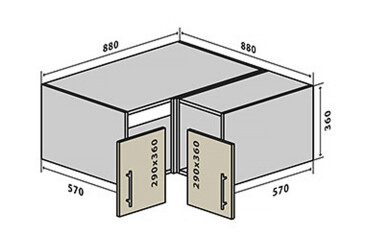 В80 Тумба угловая 88 Родос Вип-Мастер