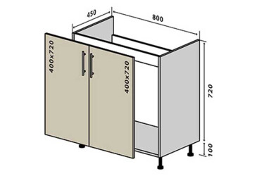 Н14 Тумба мийка 2Д 80 Родос VIP-master