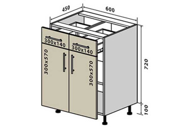 Н26 Тумба 2Ш2Д 60 Родос Вип-Мастер