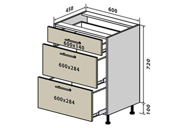 Н28 Тумба 3Ш 60 Родос VIP-master