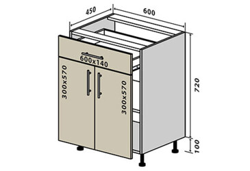 Н30 Тумба 1Ш2Д 60 Родос Вип-Мастер