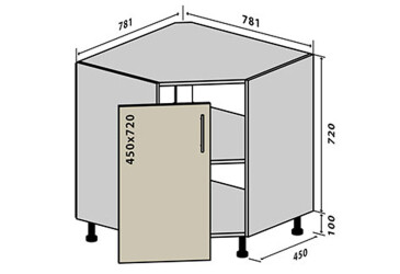 Н34 Тумба кутова мийка Родос VIP-master