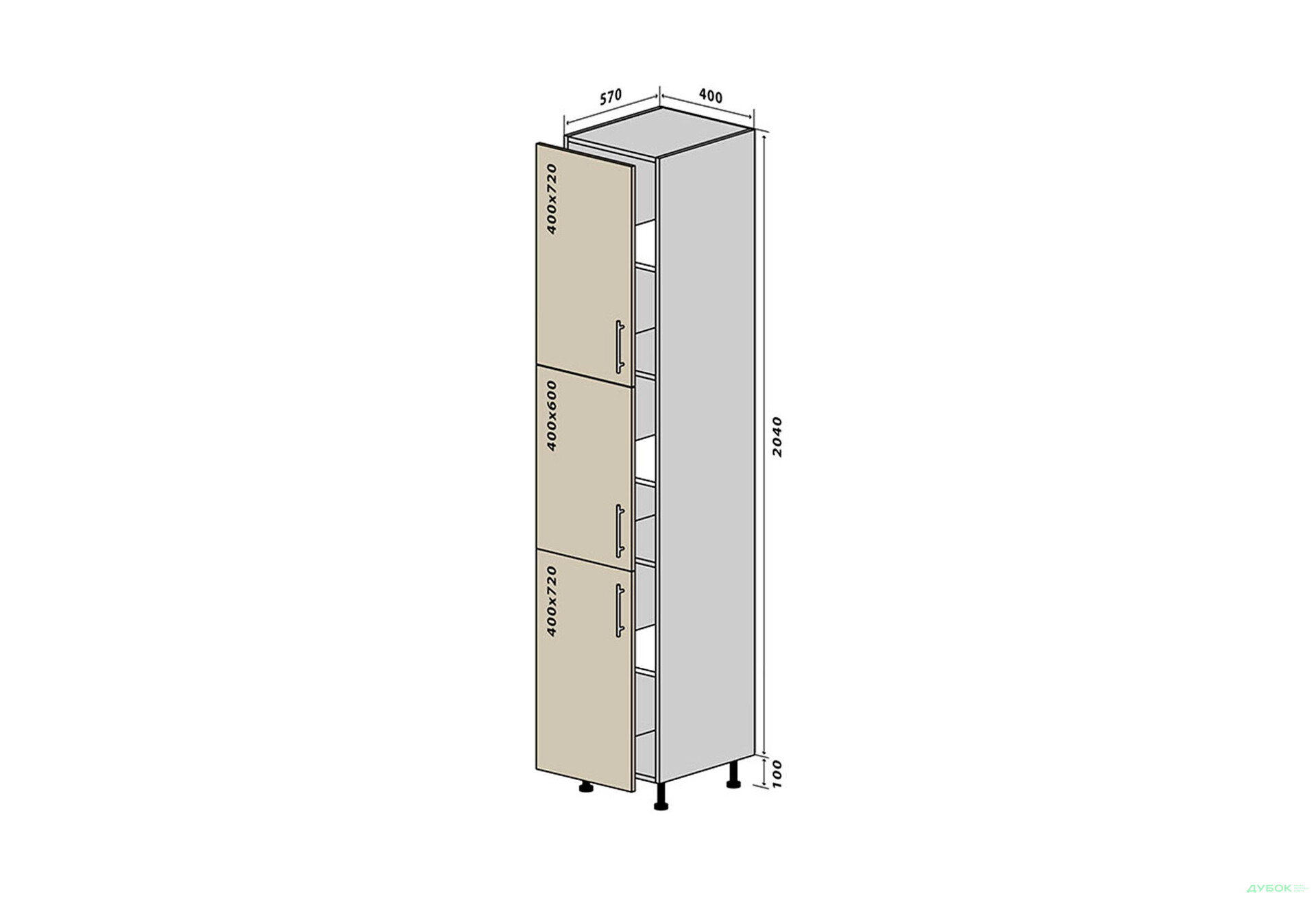 Зображення 1 - Н40 Пенал 40х214 Родос VIP-master