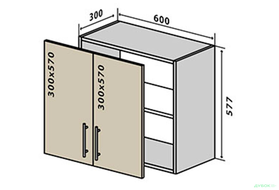 В53 Тумба 2Д 60 Родос Люкс Вип-Мастер