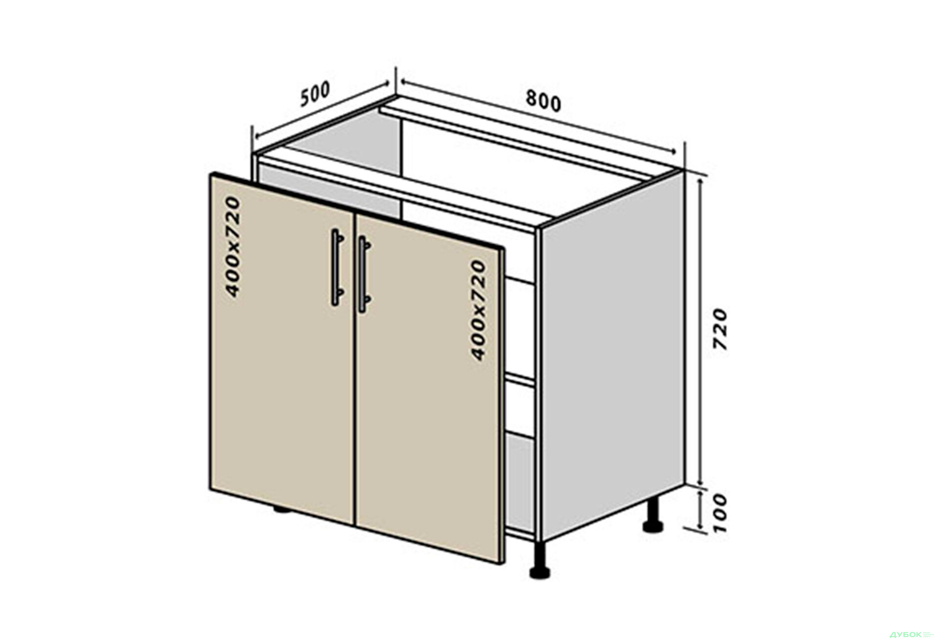 Зображення 1 - Н7 Тумба 2Д 80 Родос Люкс VIP-master