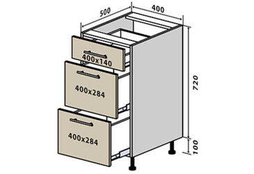 Н9 Тумба 3Ш 40 Родос Люкс VIP-master