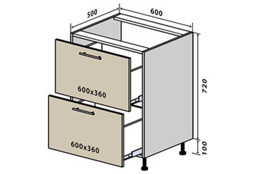 Н10 Тумба 2Ш 60 Родос Люкс Вип-Мастер