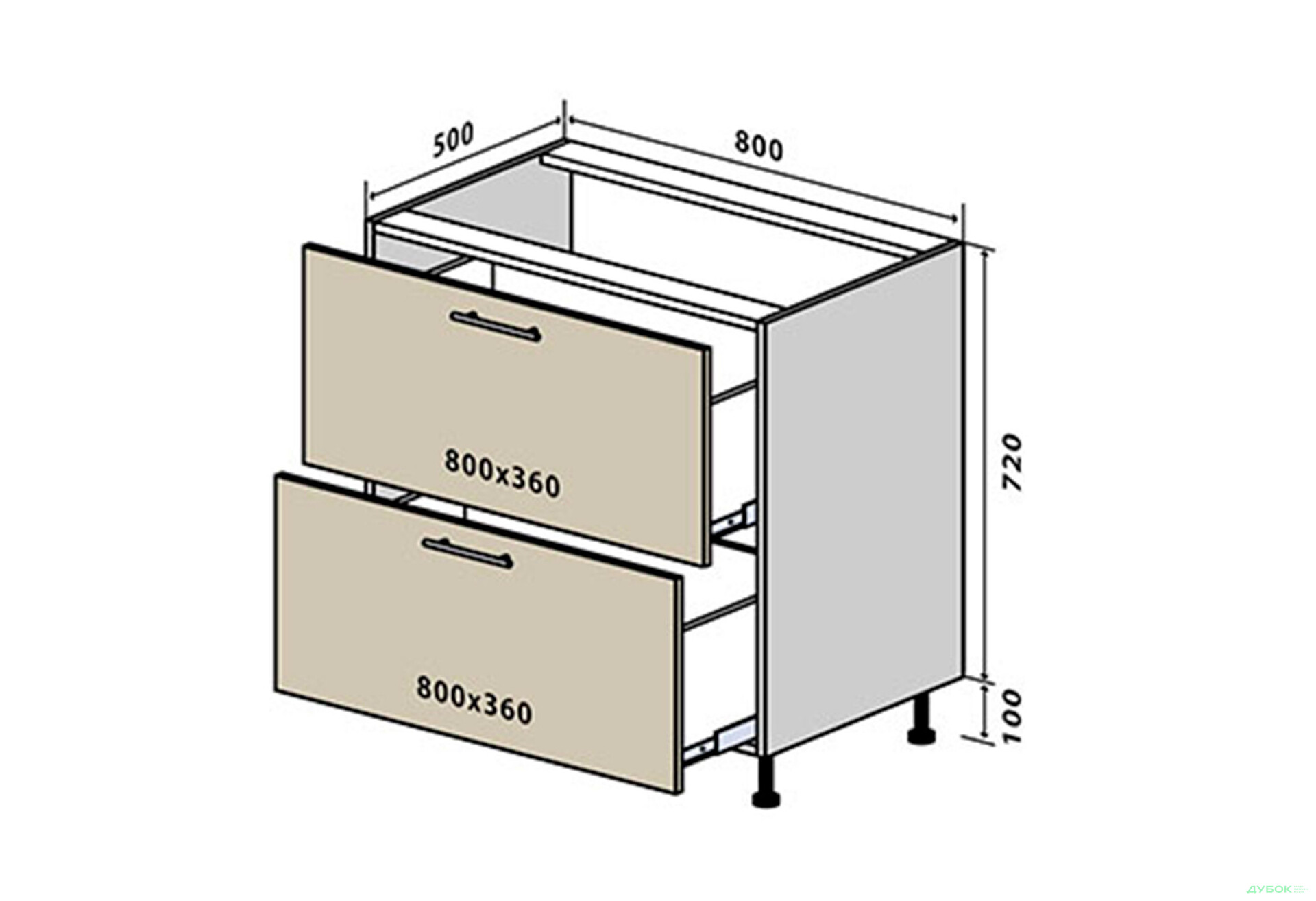 Зображення 1 - Н11 Тумба 2Ш 80 Родос Люкс VIP-master