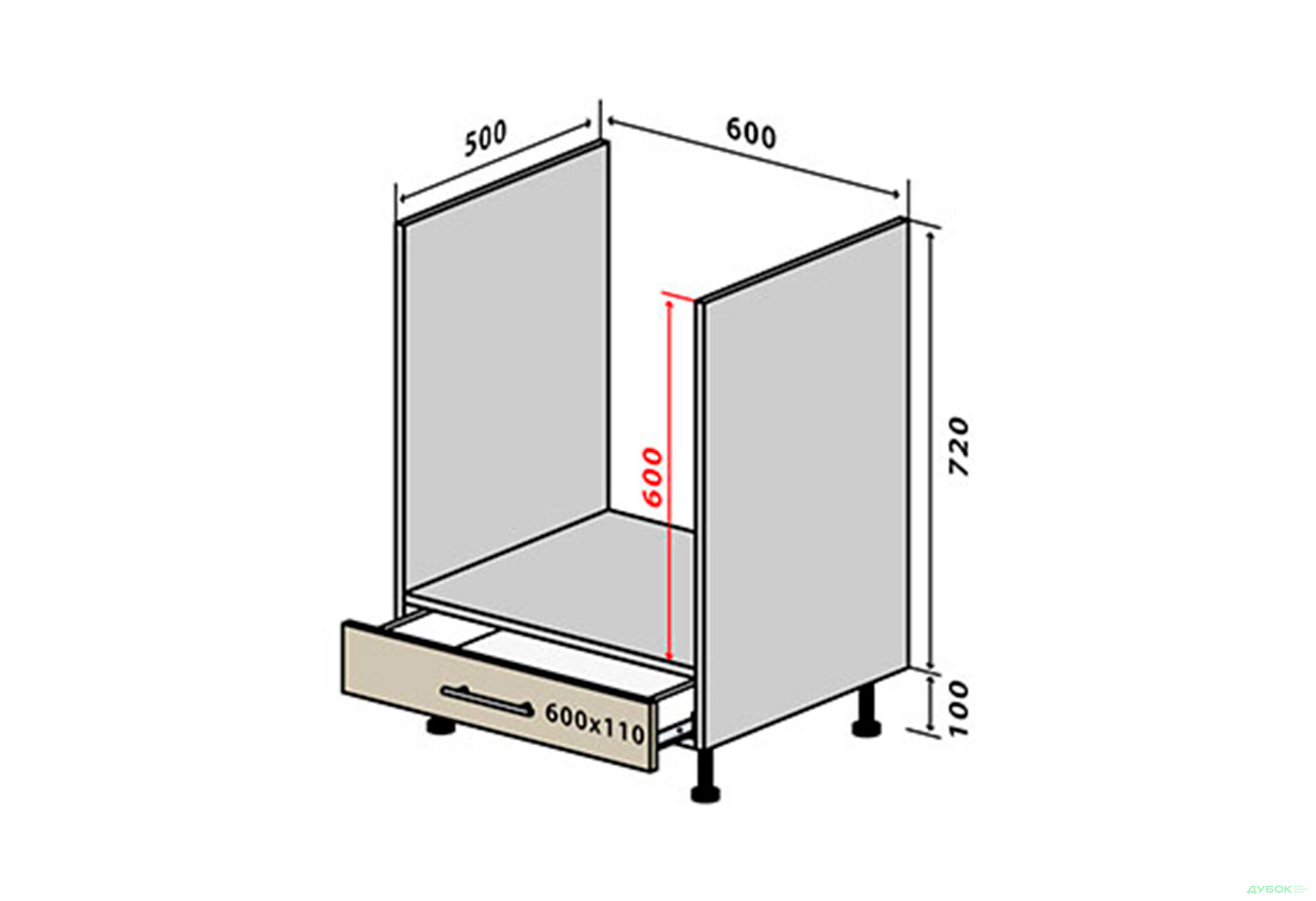 Н12 Тумба для духовки 1Ш Родос Люкс VIP-master - Зображення 1 Зображення 1 - Н12 Тумба для духовки 1Ш Родос Люкс VIP-master