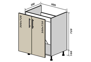 Н13 Тумба мойка 2Д 60 Родос Люкс Вип-Мастер