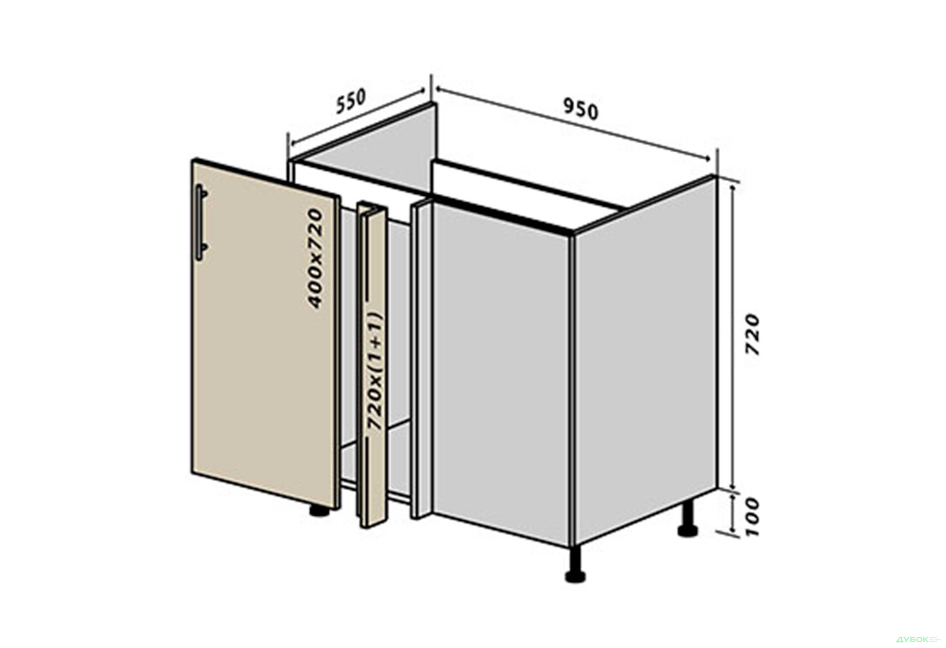 Изображение 1 - Н15 Заглушка мойка 1Д 95 Родос Люкс Вип-Мастер