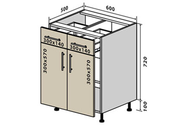 Н26 Тумба 2Ш2Д 60 Родос Люкс Вип-Мастер