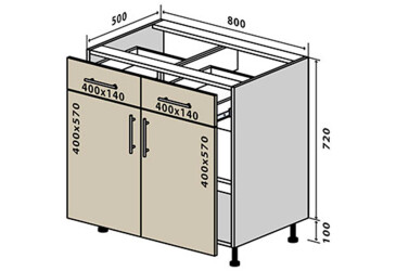 Н27 Тумба 2Ш2Д 80 Родос Люкс Вип-Мастер