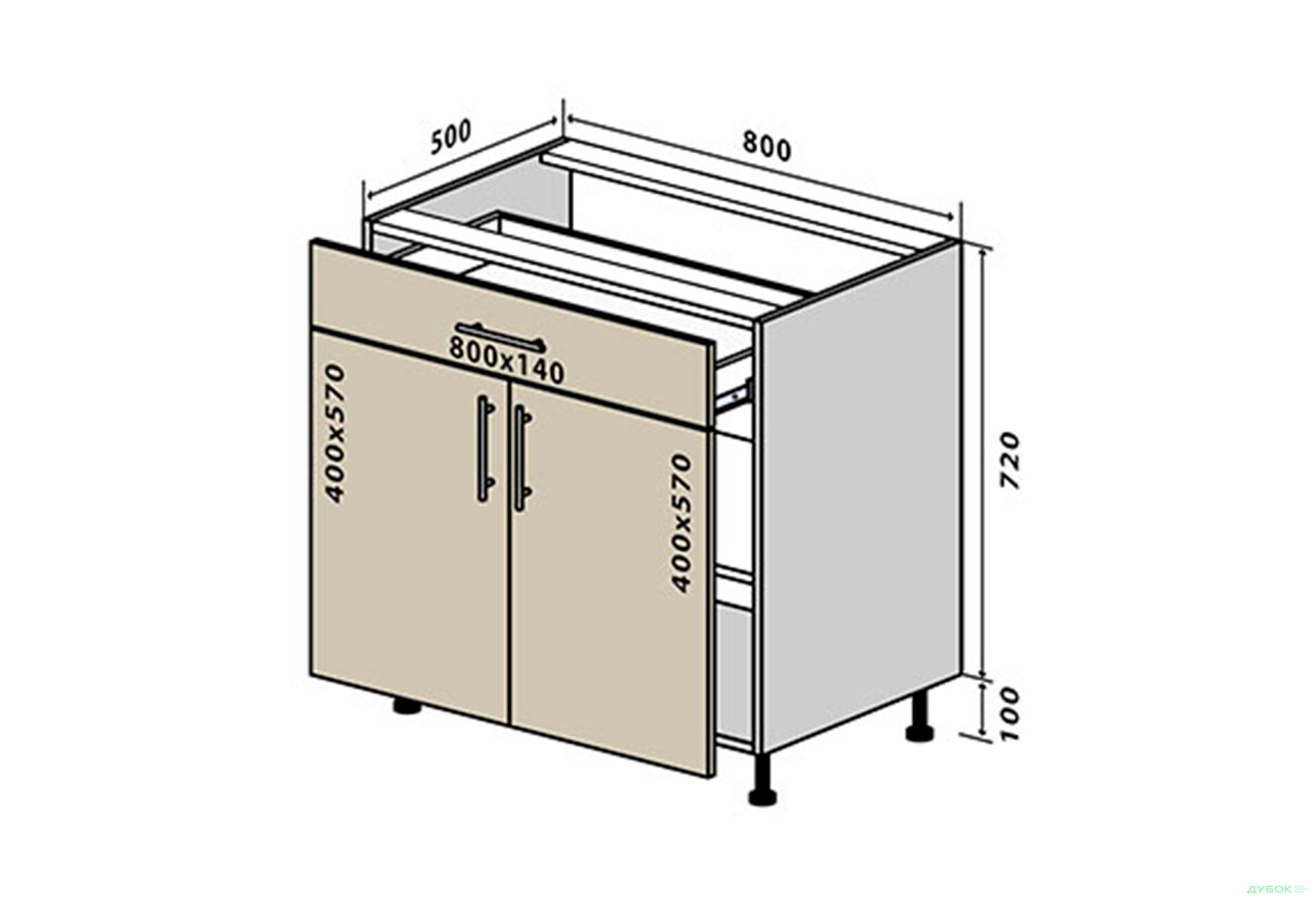 Изображение 1 - Н31 Тумба 1Ш2Д 80 Родос Люкс Вип-Мастер
