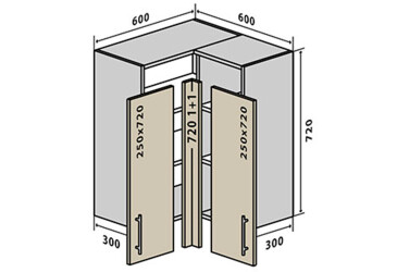 В18 Тумба кутова 60х60 Родос Люкс VIP-master