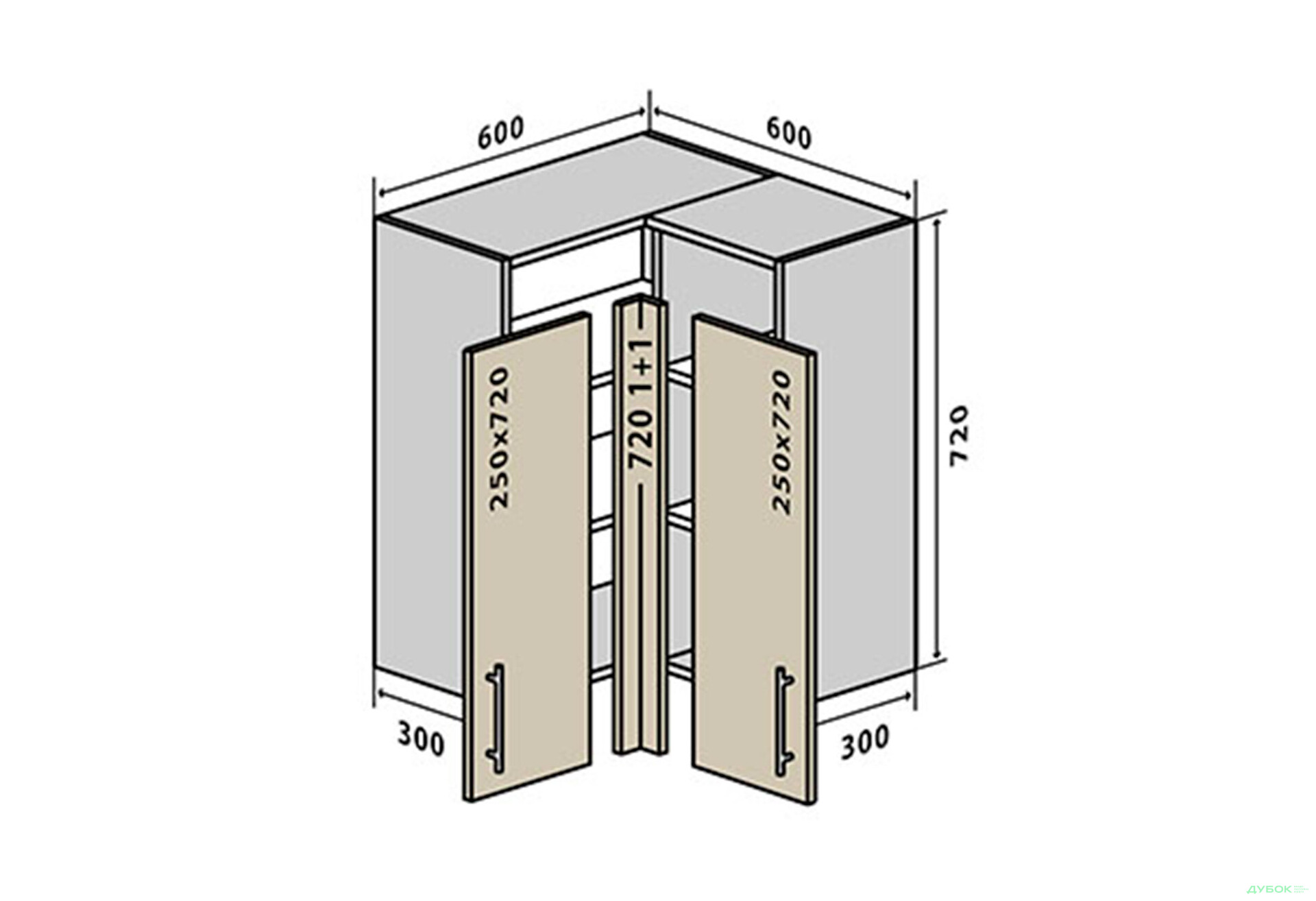 Изображение 1 - В18 Тумба угловая 60х60 Родос Люкс Вип-Мастер