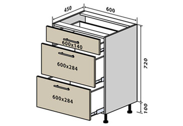 Н28 Тумба 3Ш 60 Родос Люкс VIP-master