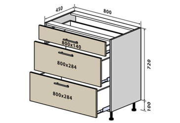 Н29 Тумба 3Ш 80 Родос Люкс VIP-master