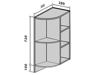 Н37R Полиці кутові Родос Люкс VIP-master