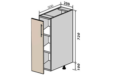 Н1 Полки + фасад петли 200х720 Родос Люкс Вип-Мастер
