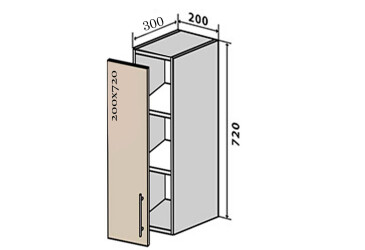 В41 Полиці + фасад петлі 200х920 Родос Люкс VIP-master