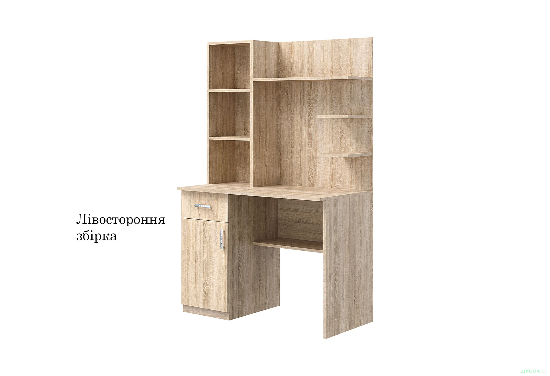 Зображення 3 - Стіл письмовий Київський стандарт Е6 СМ 100x60 см з тумбою, шухлядою і надставкою