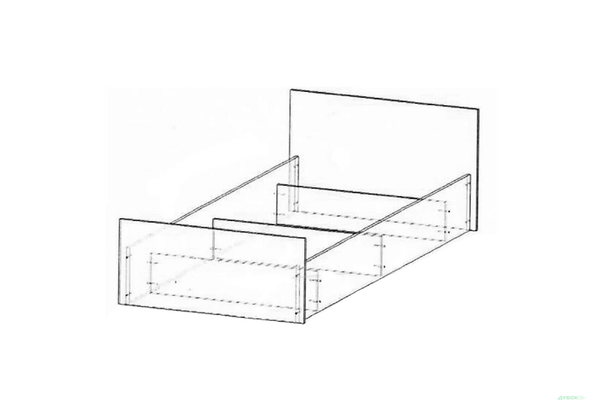 Ліжко-подіум Київський стандарт Е 0.9 80х200 см - Зображення 4 Зображення 4 - Ліжко-подіум Київський стандарт Е 0.9 80х200 см