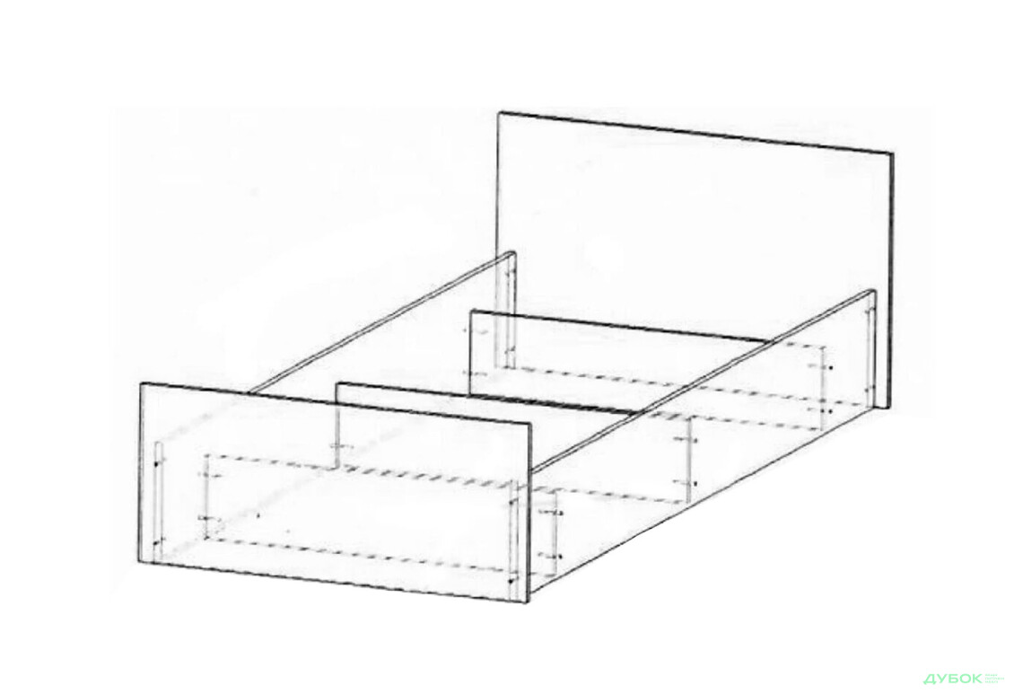 Ліжко-подіум Київський стандарт Е 0.9 80х200 см - Зображення 4 Зображення 4 - Ліжко-подіум Київський стандарт Е 0.9 80х200 см