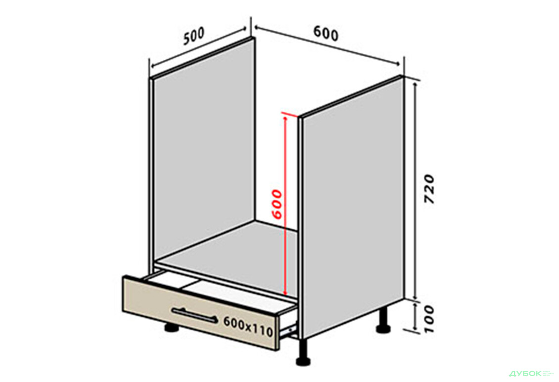 Н12 Тумба для духовки 1Ш New Альбіна Люкс VIP-master
