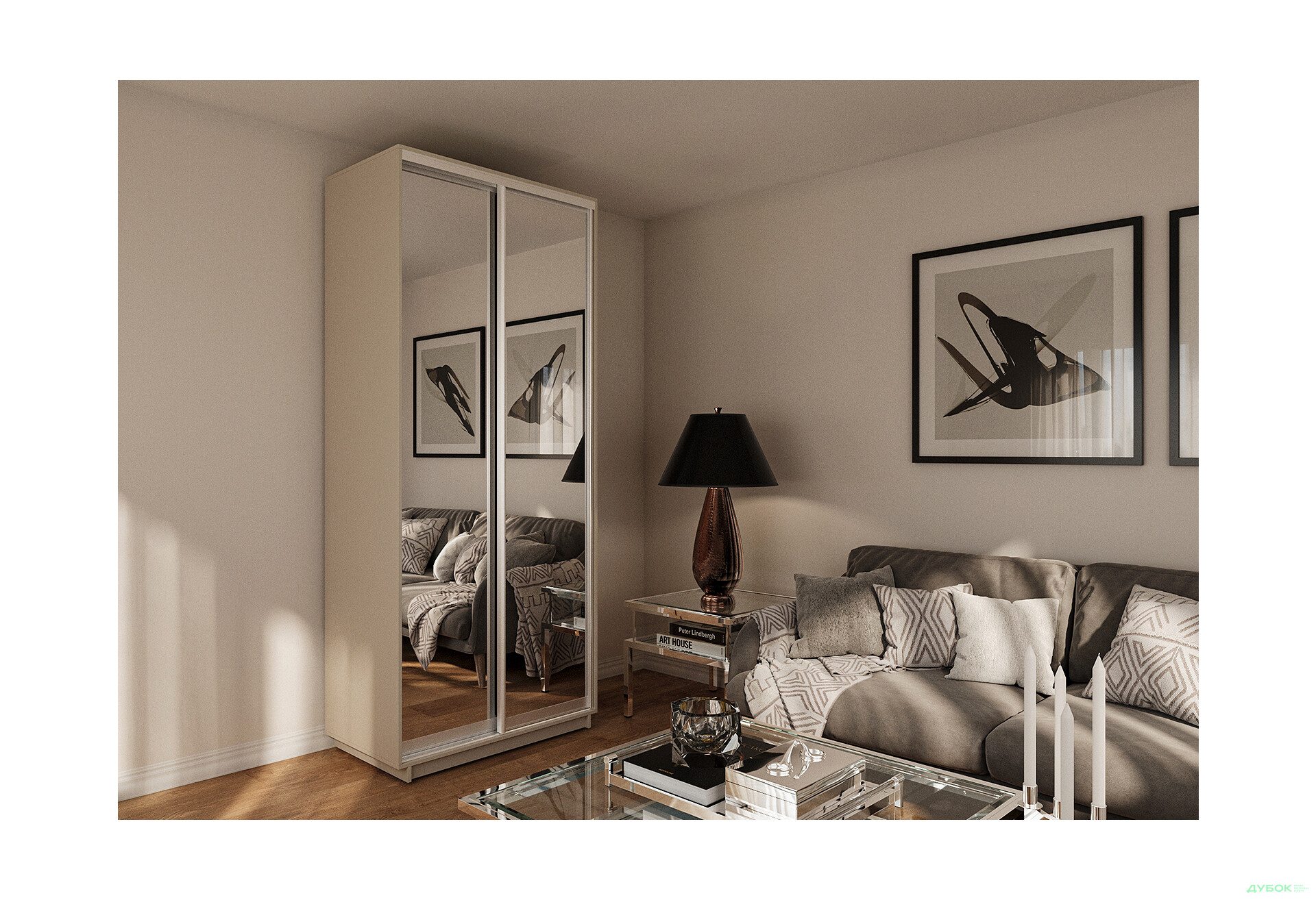 Изображение 2 - Шкаф-купе Garant 2-дверный 110x220x60 см