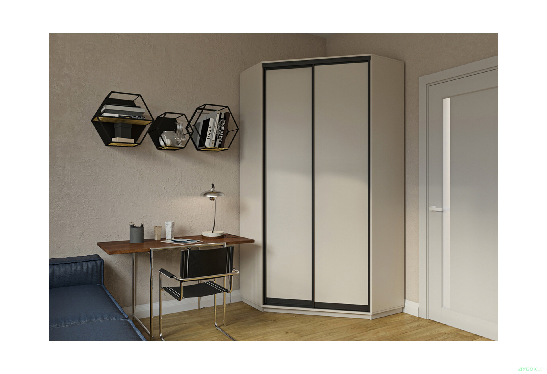 Зображення 2 - Шафа-купе кутова Garant 2-дверна 120x240x120 см