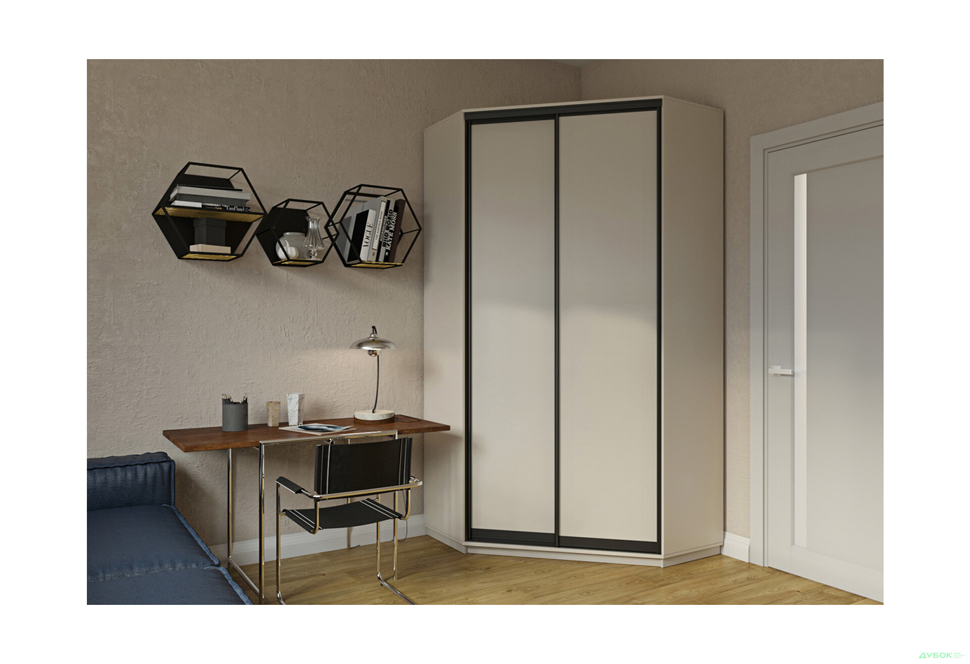 Зображення 2 - Шафа-купе кутова Garant 2-дверна 130x220x130 см